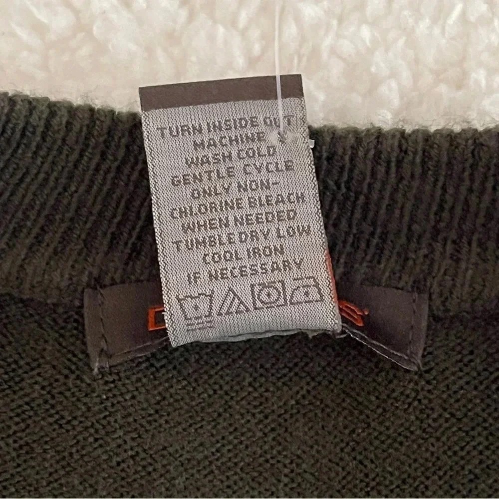 NWT Dockers Men's Medium Sweater Vest Dark Green Ribbed Shoulders Easy Care